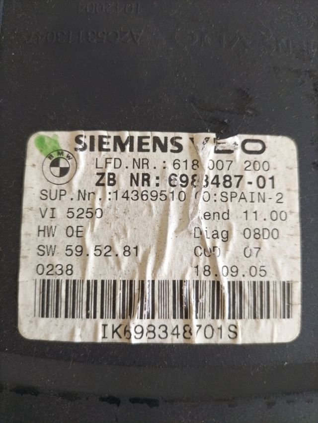 Cuadro de instrumentos BMW ref / 6988487-01 - 618007200 - 14369510 00
(cristal roto )