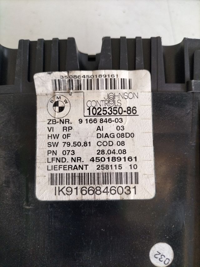 Cuadro de instrumentos BMW
Referencia original : 1025350-86 / 9166846-03 / 450189161