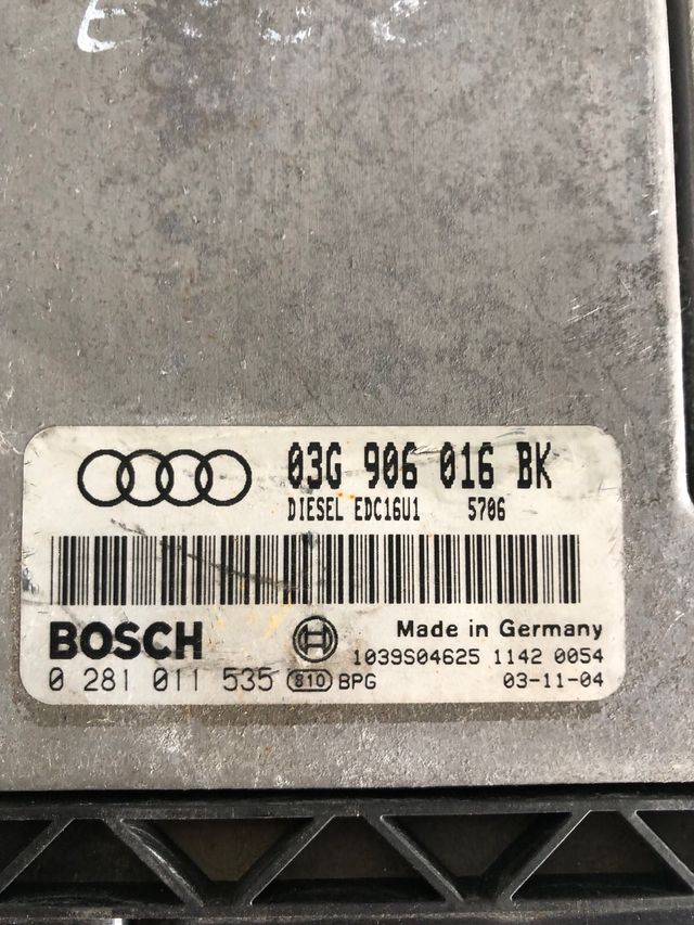 Centralita motor Audi A3 2.0 TDI
Referencia original : 03G906016BK
Referencia Bosch : 0281011535