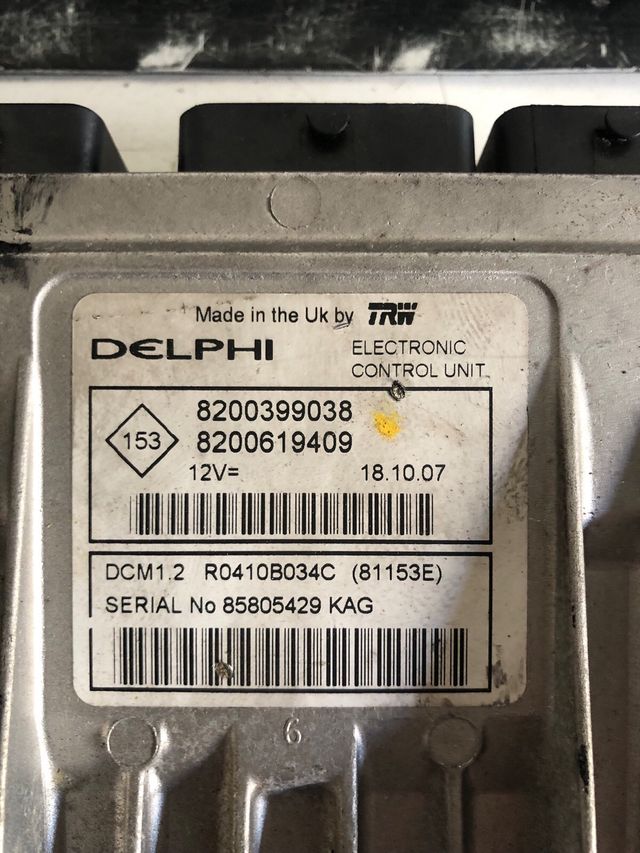 Centralita motor Renault / Delphi DCM 1.2 Referencia original : 8200399038 - 8200619409