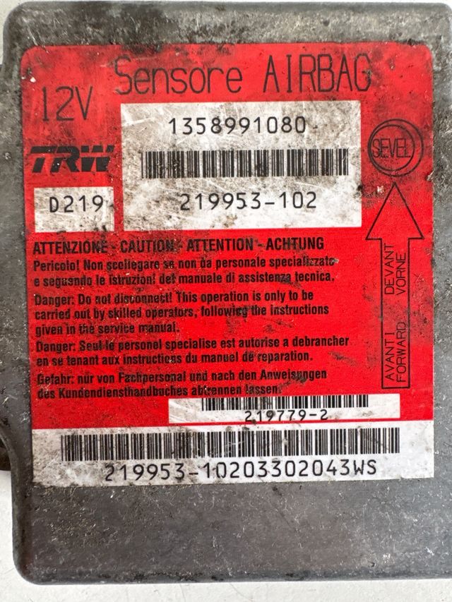 Centralita airbag Peugeot boxer / Citroen jumper / Fiat ducato Referencia original : 1358991080