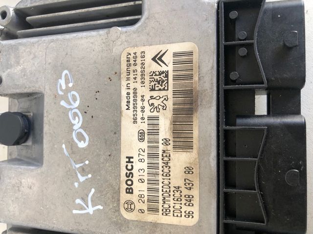 Kit de arranque Citroen Berlingo / Peugeot Partner 1.6 HDI ECU  Referencia Bosch  : 0281013872 / Referencia original : 9664843780