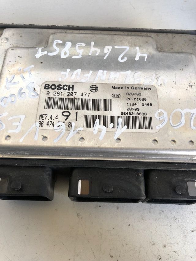 Kit de arranque Peugeot 206 1.4 16V Gasolina ECU Bosch Referencia : 026207477 / Referencia original : 9643218980 / BSI  Referencia : 9646777380 / S118085210