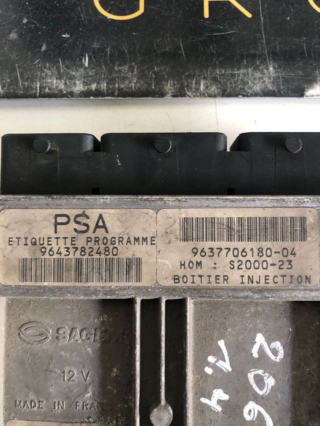 Kit de arranque Peugeot 206 1.4 gasolina / Sagem : S2000-23 Ecu Motor Referencia original : 9643782480
