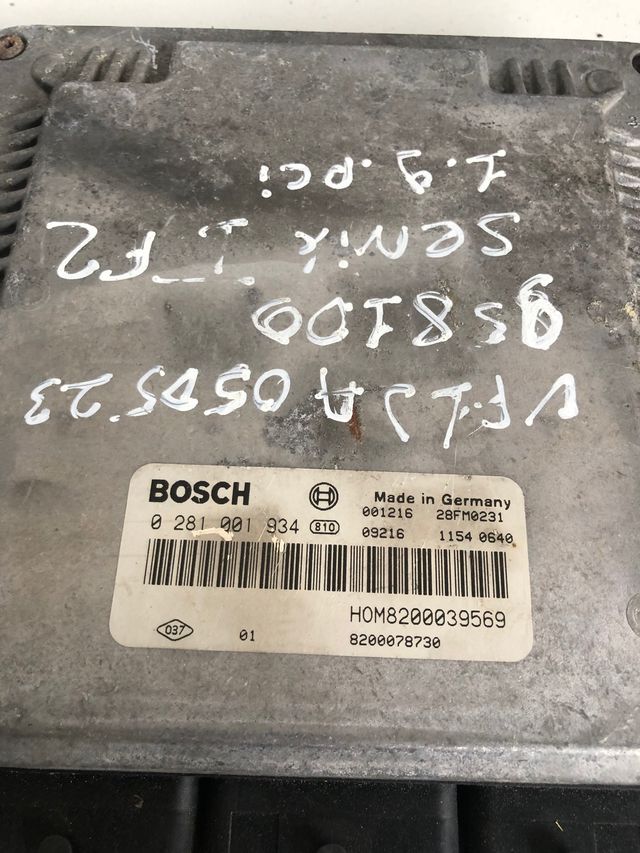 Kit de arranque Renault scenic 1 1.9 dci ECU BOSCH Referencia : 0281001934 ECU Referencia original : 8200078730 Referencia BSI : 8200029342B / S108502610